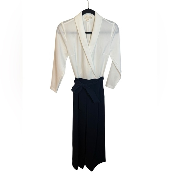 Ted Baker Pants - Ted Baker Tierly Navy Blue Long Sleeve Colorblock Jumpsuit